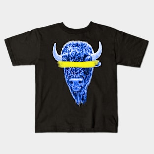 Blue Bison Yellow Paint - Nothing To See Here Kids T-Shirt